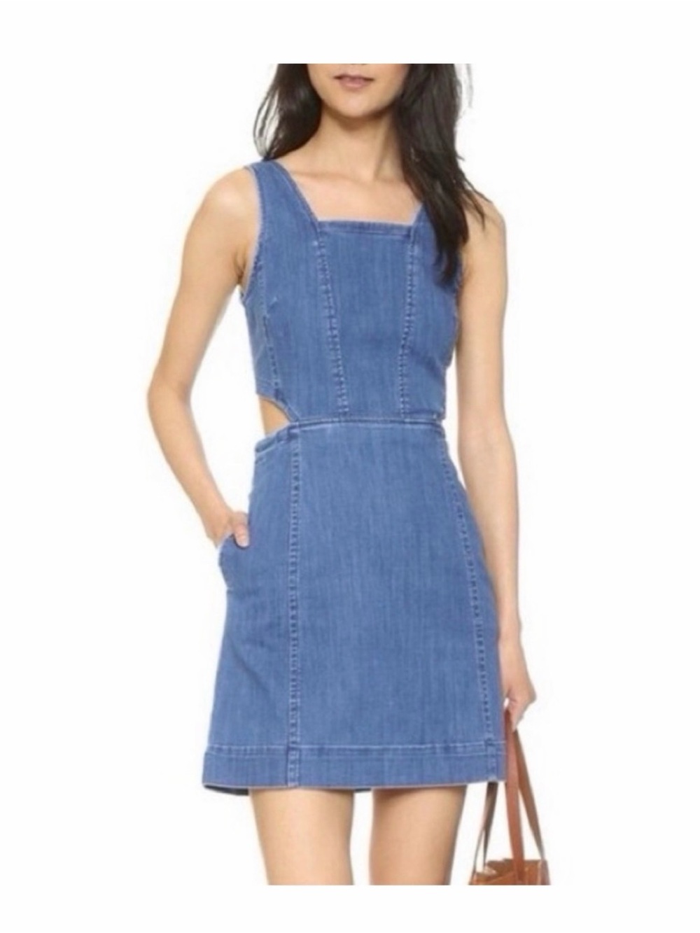 Madewell Blue Denim Cutout Mini Dress